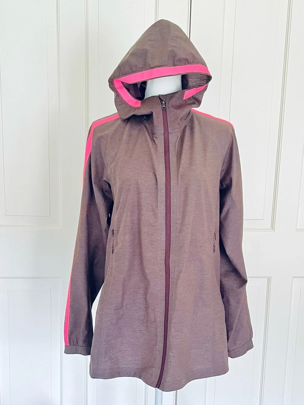 Lululemon The Drizz lightweight raincoat in black cherry 8